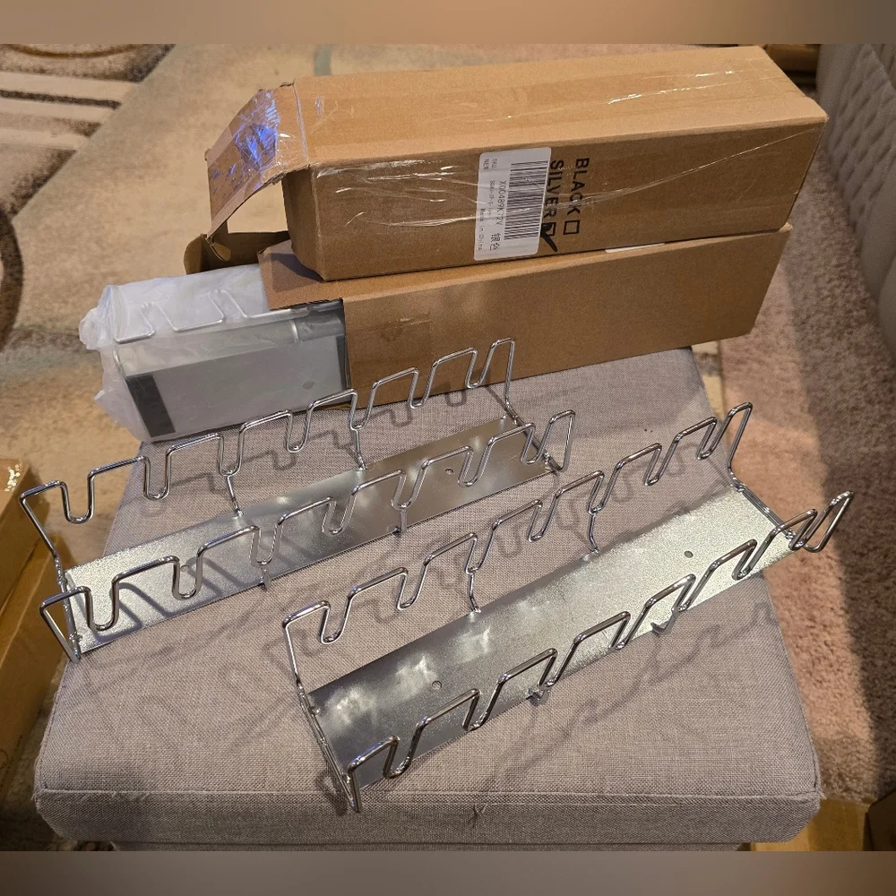 2 Piece Baseball Hat Rack Silver.  2 Sets Available, Price Is For 1 Set Of 2.